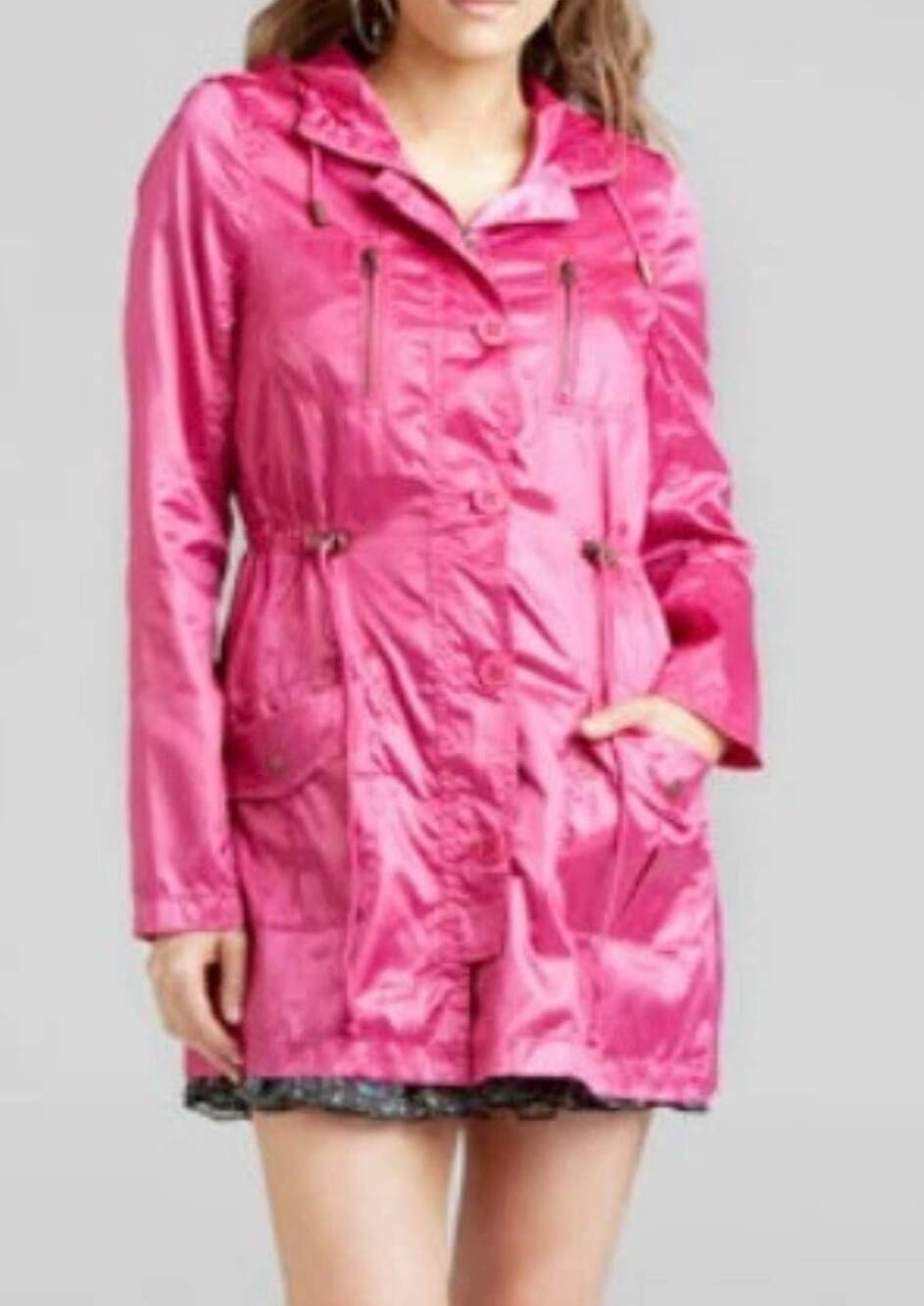 Buffalo David Bitton Kizzy Anorak Soft Shell Hoodie Coat Jacket Med hot pink 139